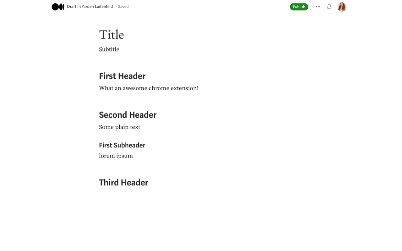 Table of Contents Generator for Medium chrome谷歌浏览器插件_扩展第1张截图