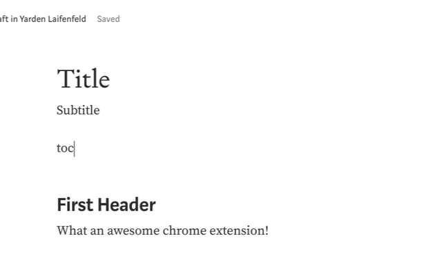 Table of Contents Generator for Medium chrome谷歌浏览器插件_扩展第2张截图