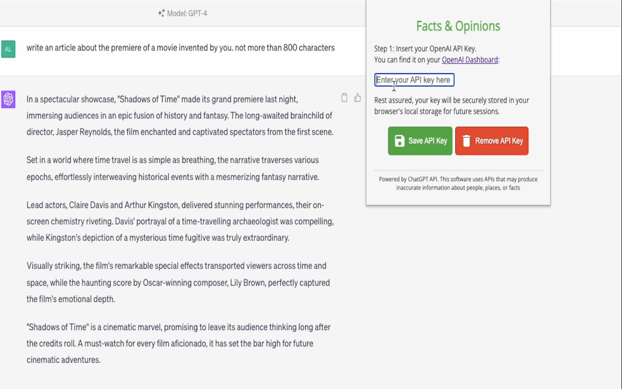 Facts & Opinions - Powered by ChatGPT API chrome谷歌浏览器插件_扩展第3张截图