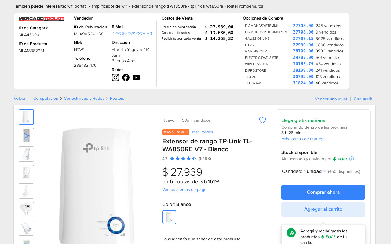 MercadoLibre Herramientas con IA chrome谷歌浏览器插件_扩展第2张截图