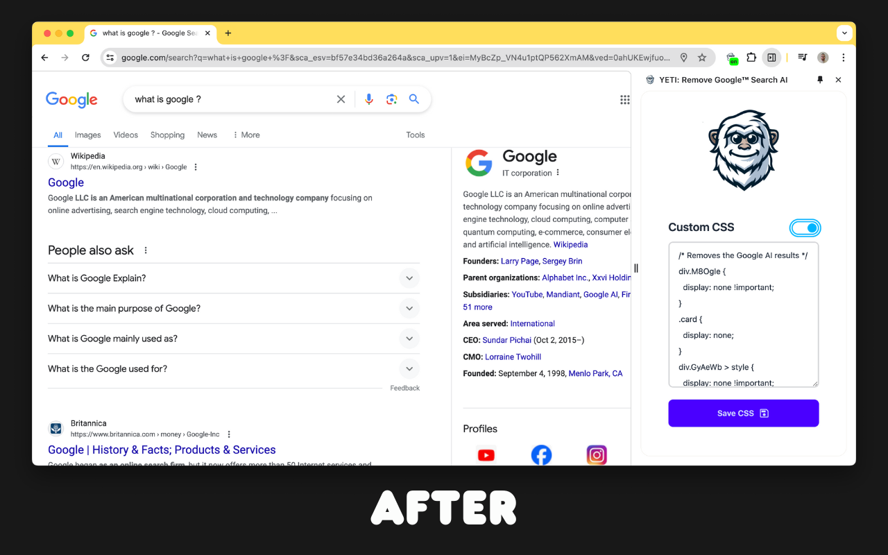 YETI: Remove Google™ Search AI chrome谷歌浏览器插件_扩展第2张截图