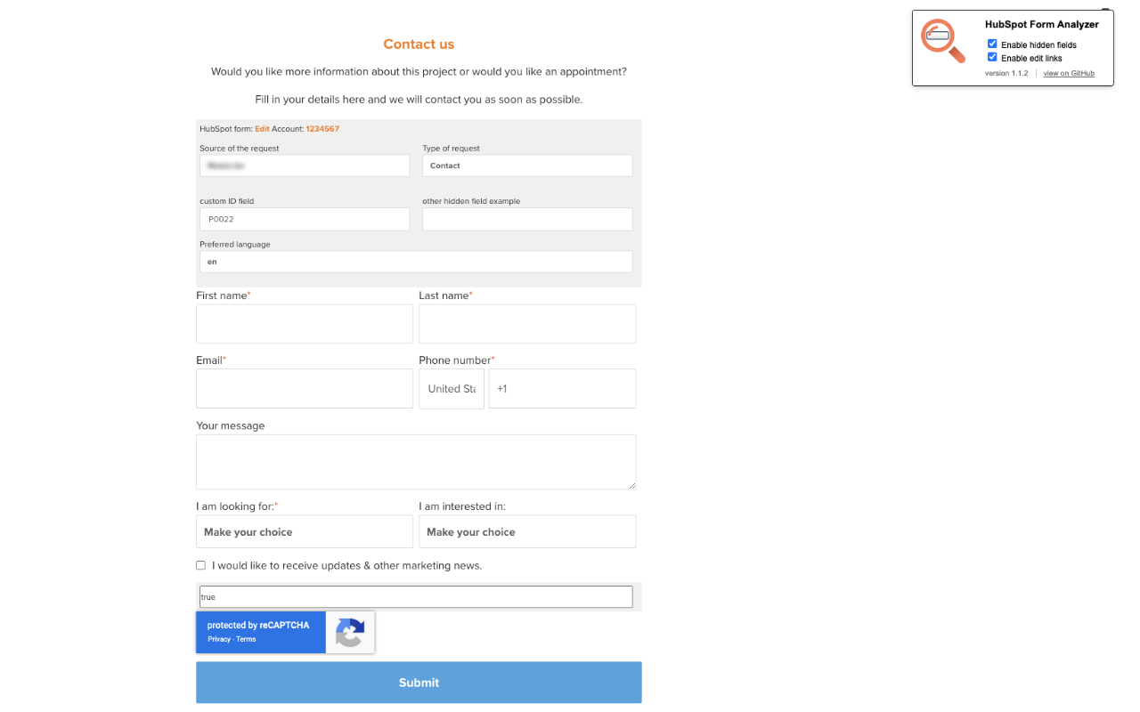 HubSpot Form Analyzer chrome谷歌浏览器插件_扩展第2张截图