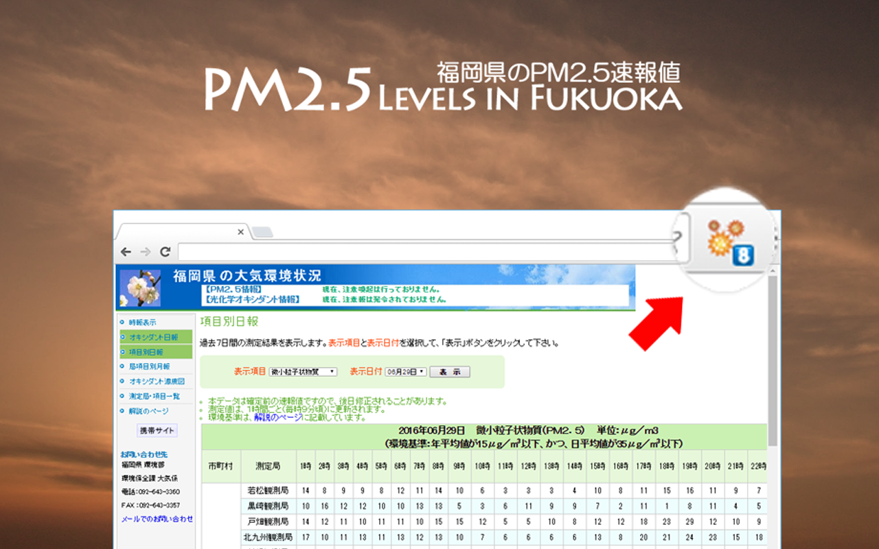 PM2.5 Levels in Fukuoka chrome谷歌浏览器插件_扩展第1张截图