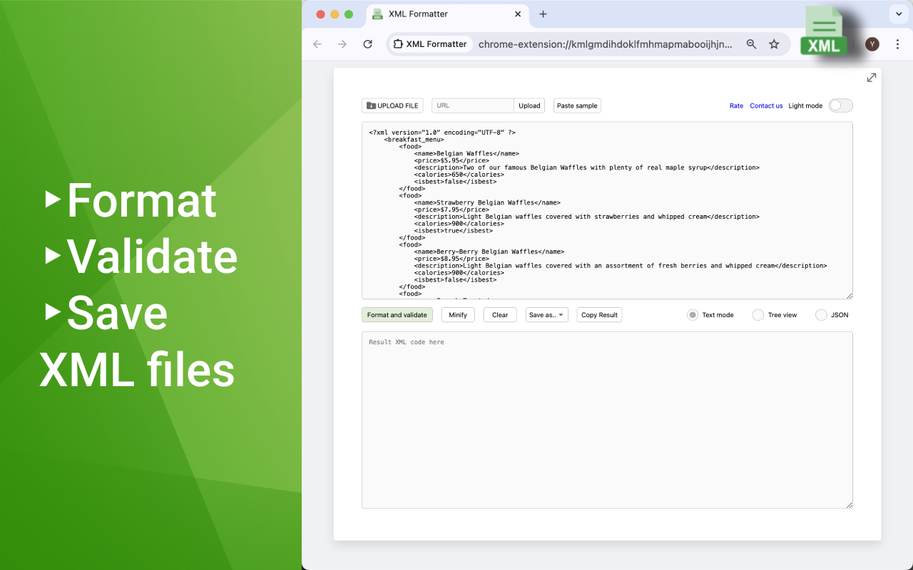 XML Formatter chrome谷歌浏览器插件_扩展第3张截图