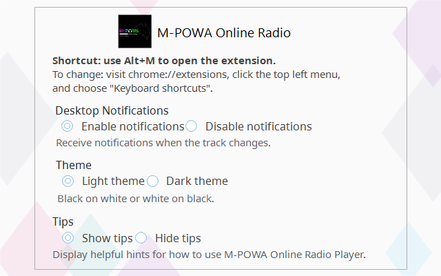 M-Powa Online Radio chrome谷歌浏览器插件_扩展第1张截图