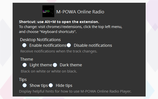 M-Powa Online Radio chrome谷歌浏览器插件_扩展第2张截图