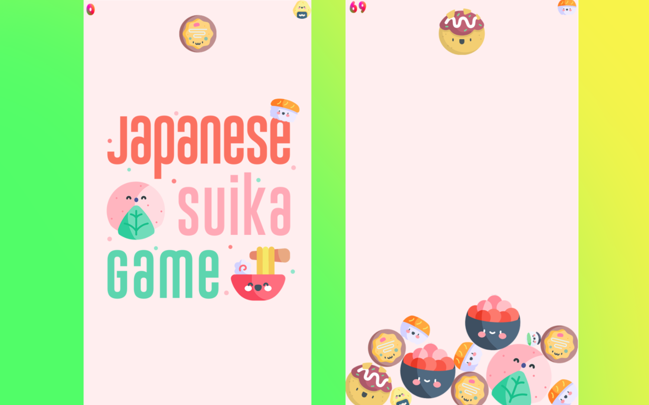 Japanese suika game : cute chrome谷歌浏览器插件_扩展第1张截图