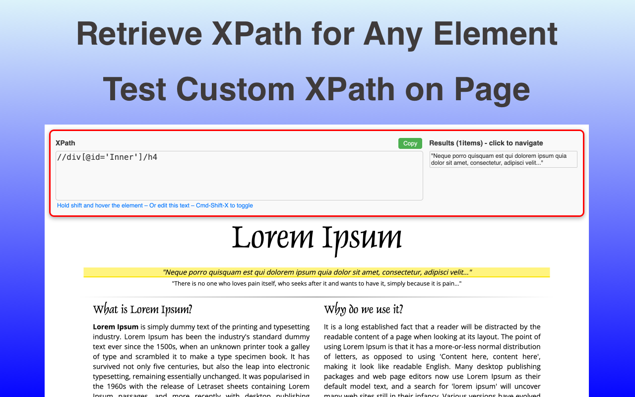 XPath 测试器 chrome谷歌浏览器插件_扩展第1张截图