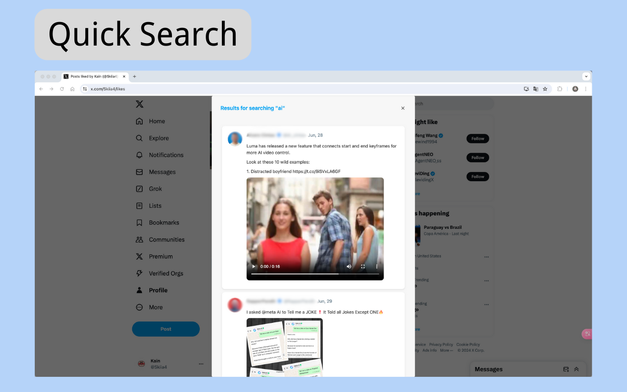 Xearch - Twitter Likes Search chrome谷歌浏览器插件_扩展第1张截图