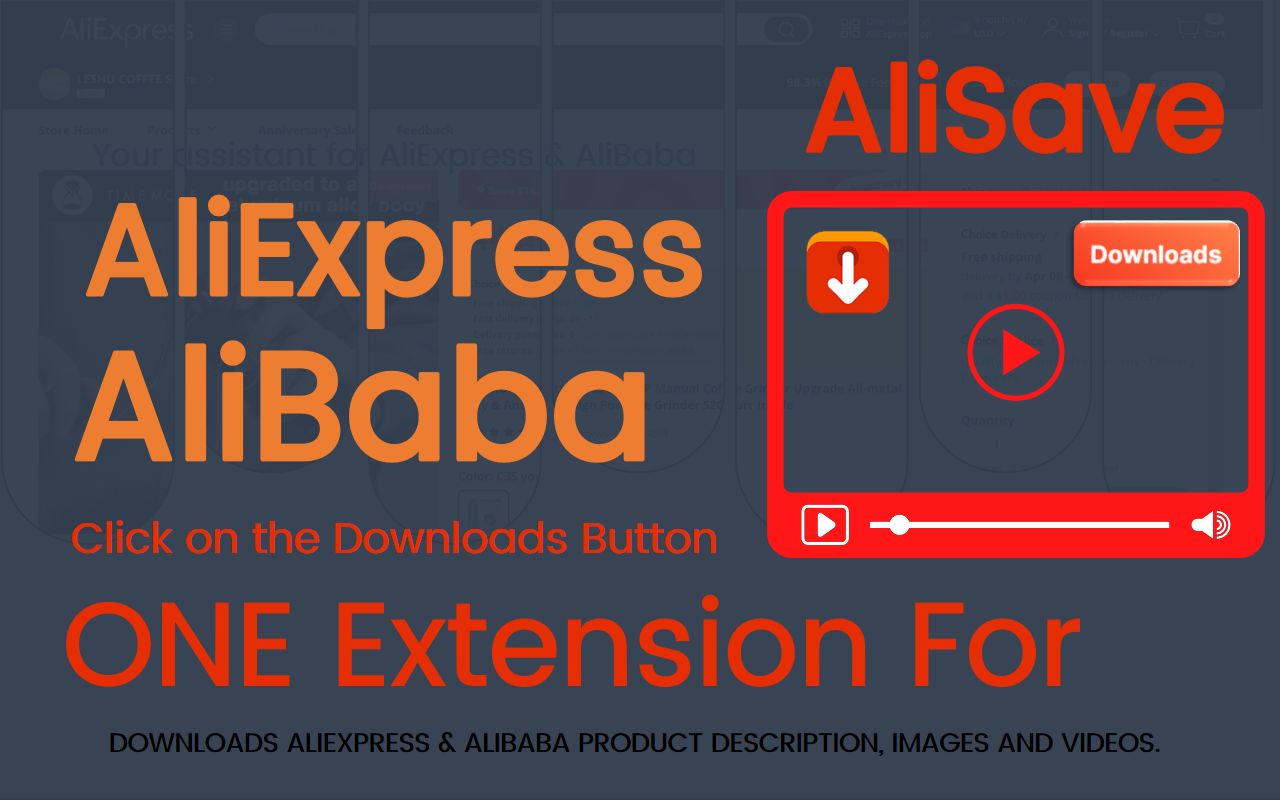 AliSave - Download Ali Images & Videos chrome谷歌浏览器插件_扩展第1张截图