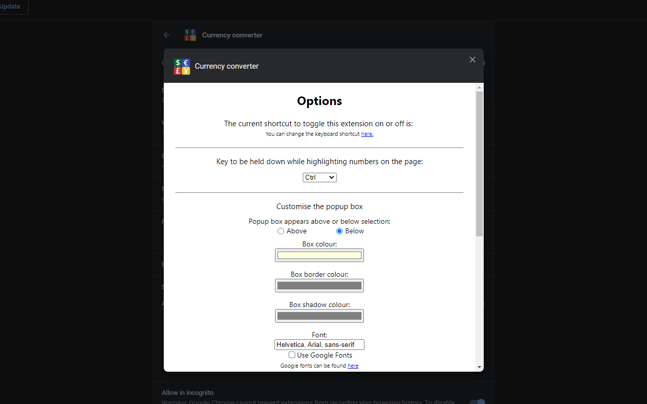 Currency Converter chrome谷歌浏览器插件_扩展第3张截图
