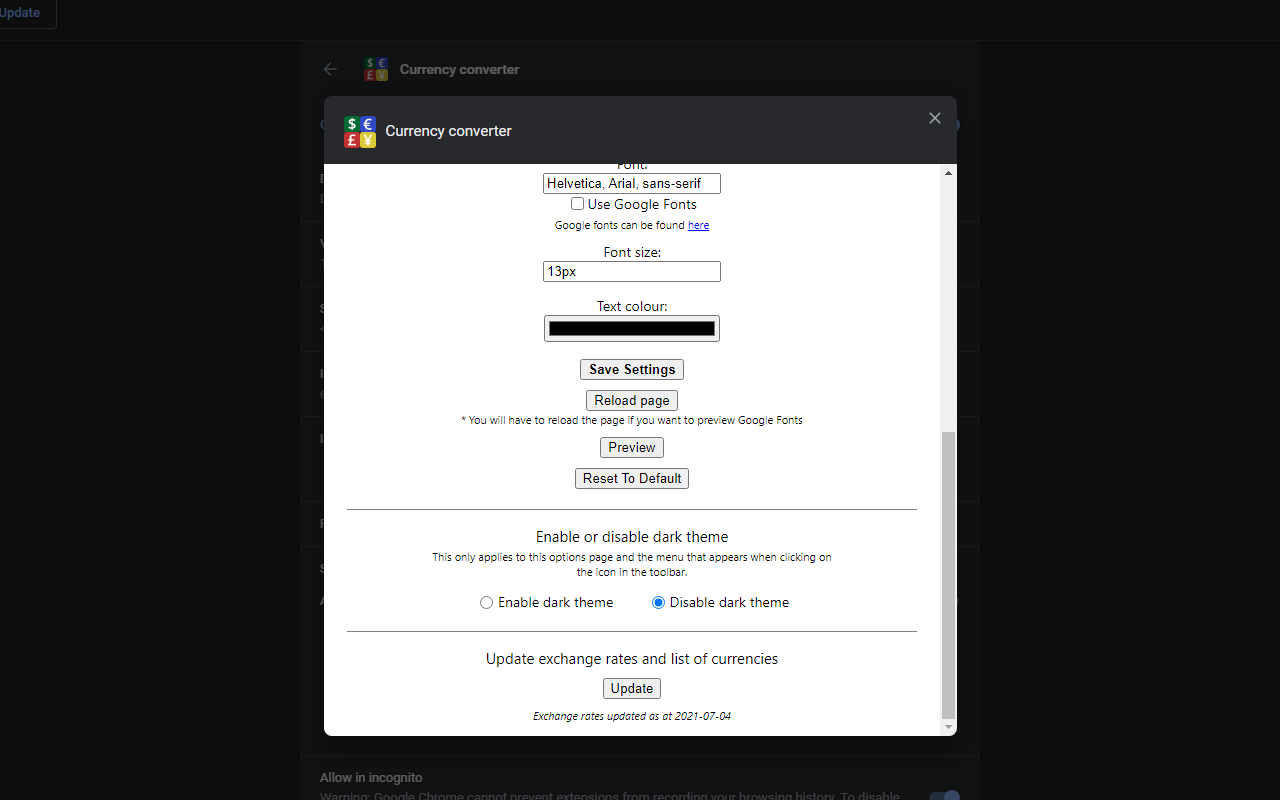 Currency Converter chrome谷歌浏览器插件_扩展第5张截图
