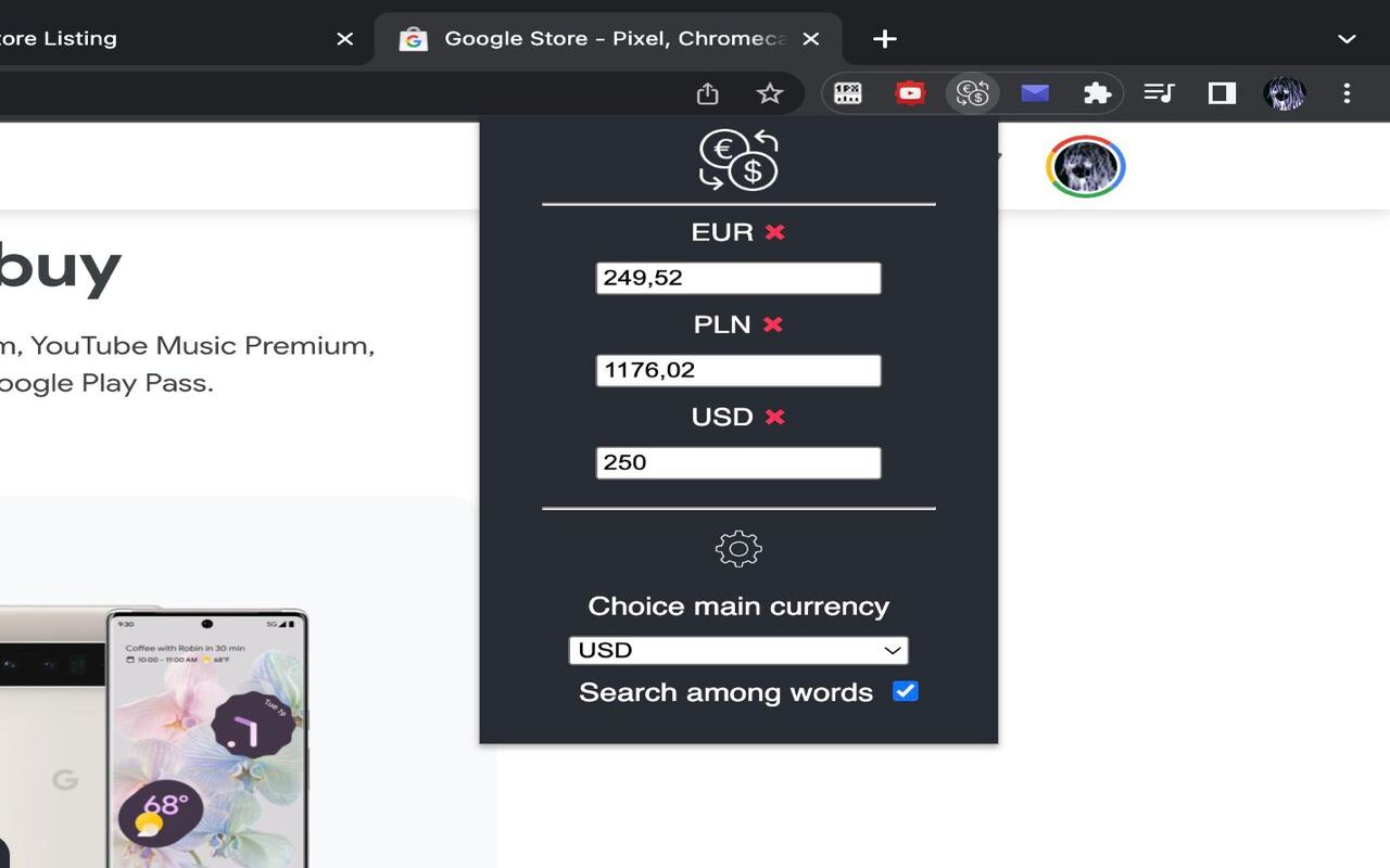 Currency Converter chrome谷歌浏览器插件_扩展第1张截图