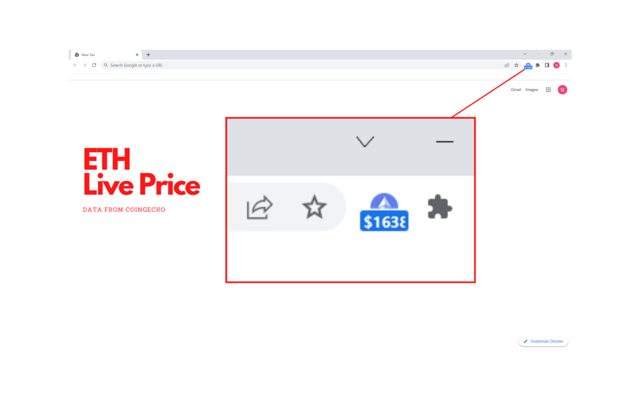 Ethereum Price Ticker chrome谷歌浏览器插件_扩展第1张截图