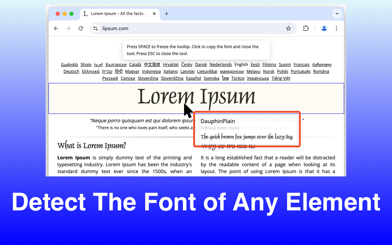 字体查找器 chrome谷歌浏览器插件_扩展第1张截图