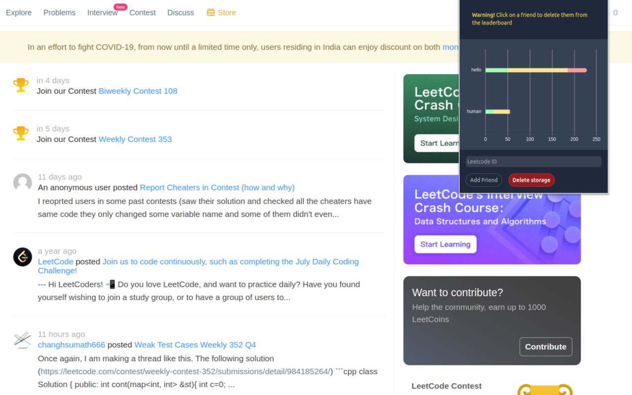 Leetboard chrome谷歌浏览器插件_扩展第1张截图