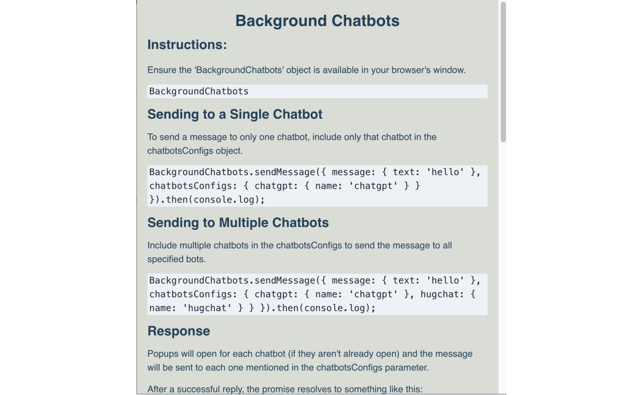 Background Chatbots - Use AI Chatbots like ChatGPT In Your Apps for Free! chrome谷歌浏览器插件_扩展第2张截图