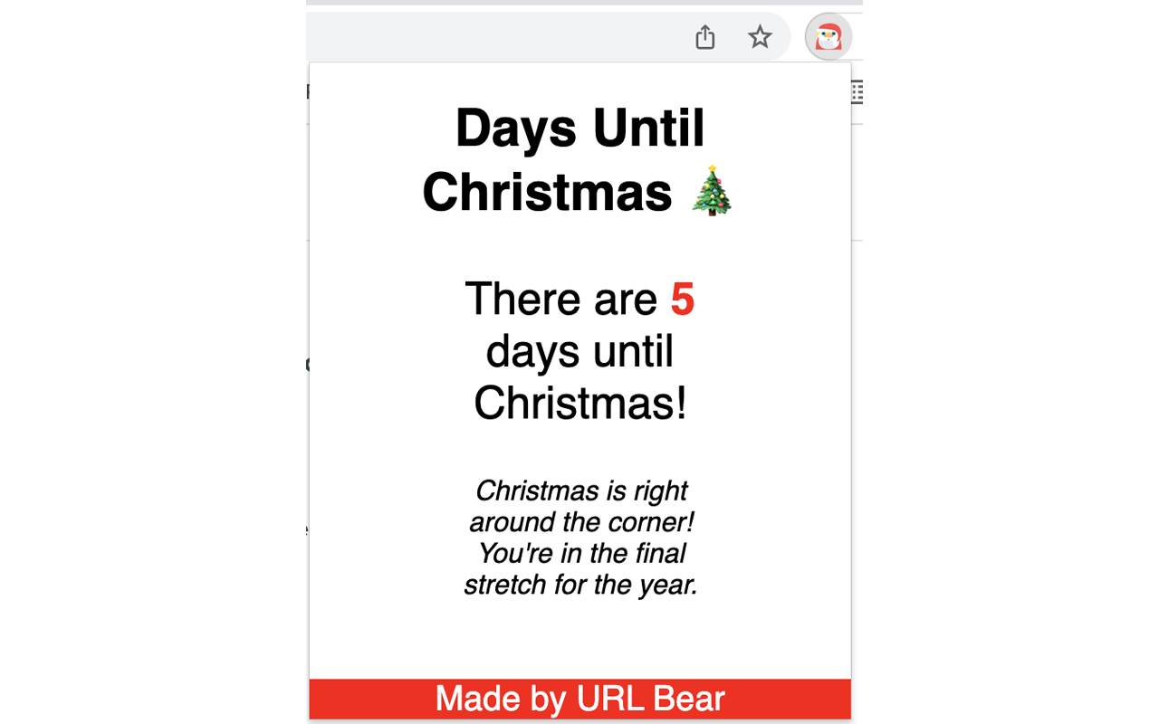 Days Until Christmas chrome谷歌浏览器插件_扩展第1张截图