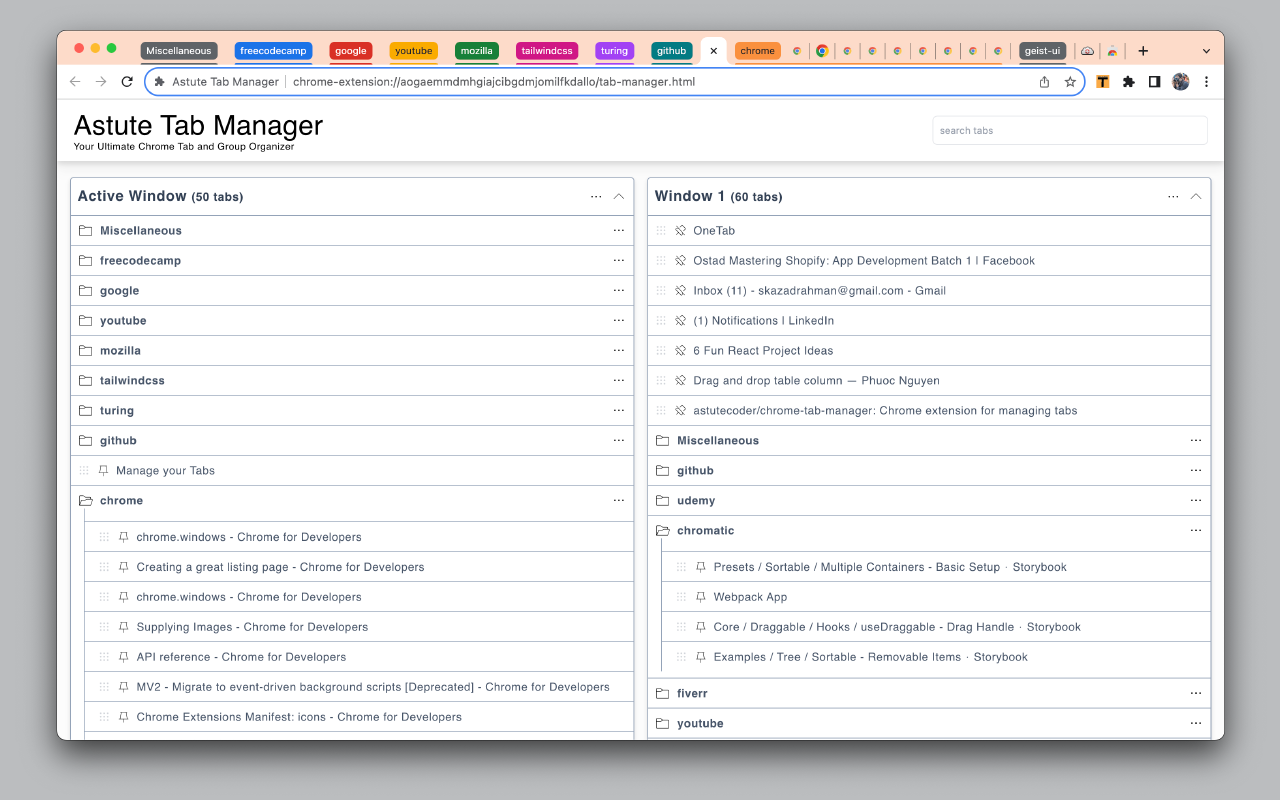 Astute Tab Manager chrome谷歌浏览器插件_扩展第1张截图