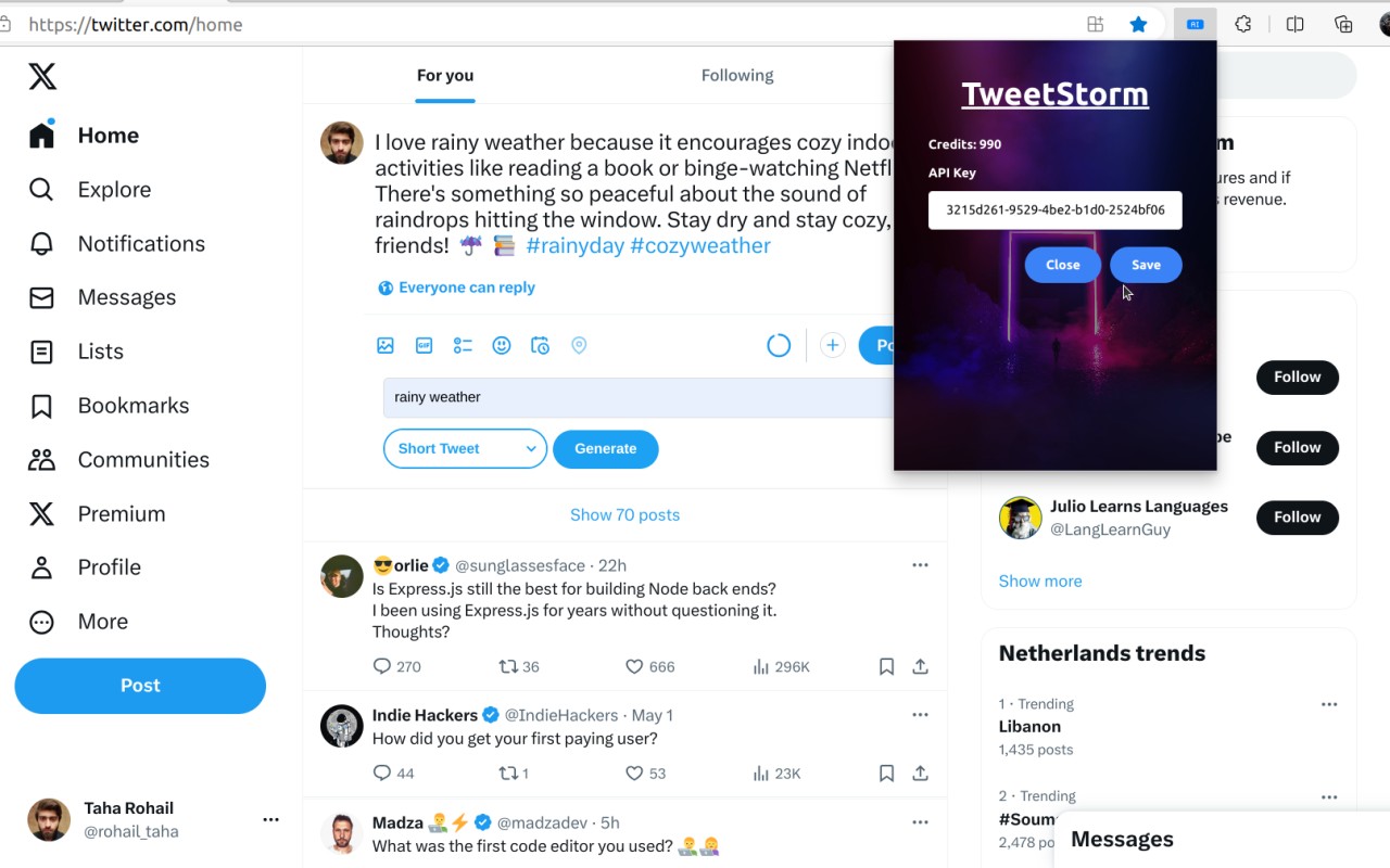 TweetStorm.ai: AI-powered Tweet Generator chrome谷歌浏览器插件_扩展第5张截图