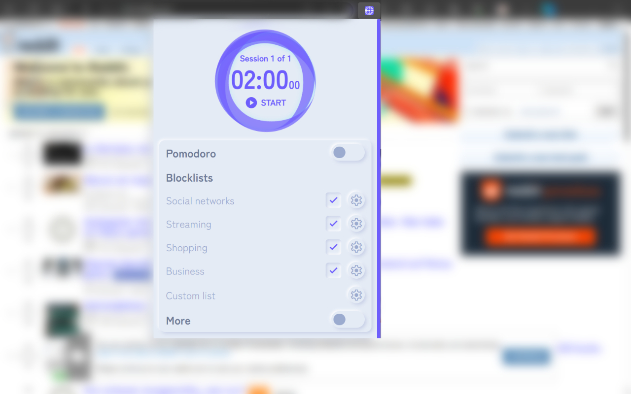 Unlimited Focus: Website Blocker & Pomodoro chrome谷歌浏览器插件_扩展第1张截图
