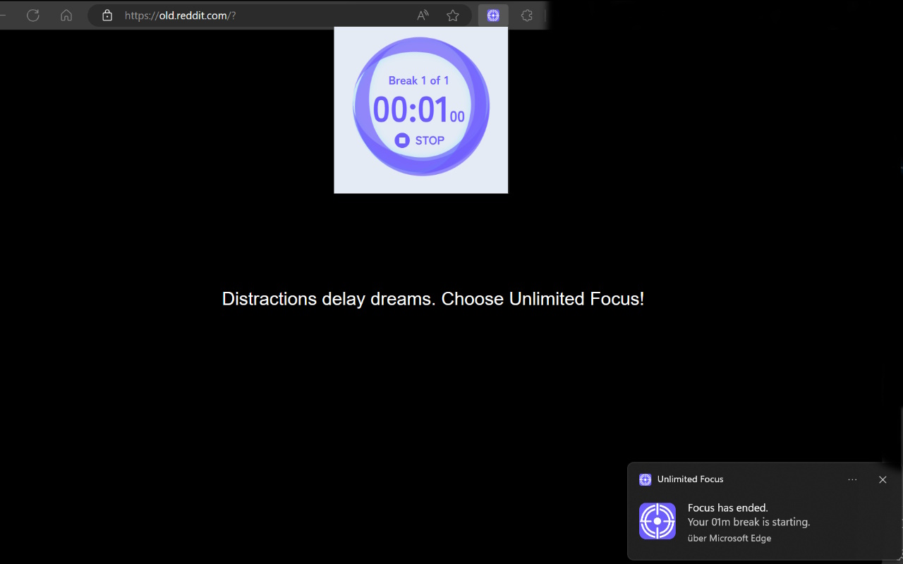 Unlimited Focus: Website Blocker & Pomodoro chrome谷歌浏览器插件_扩展第2张截图
