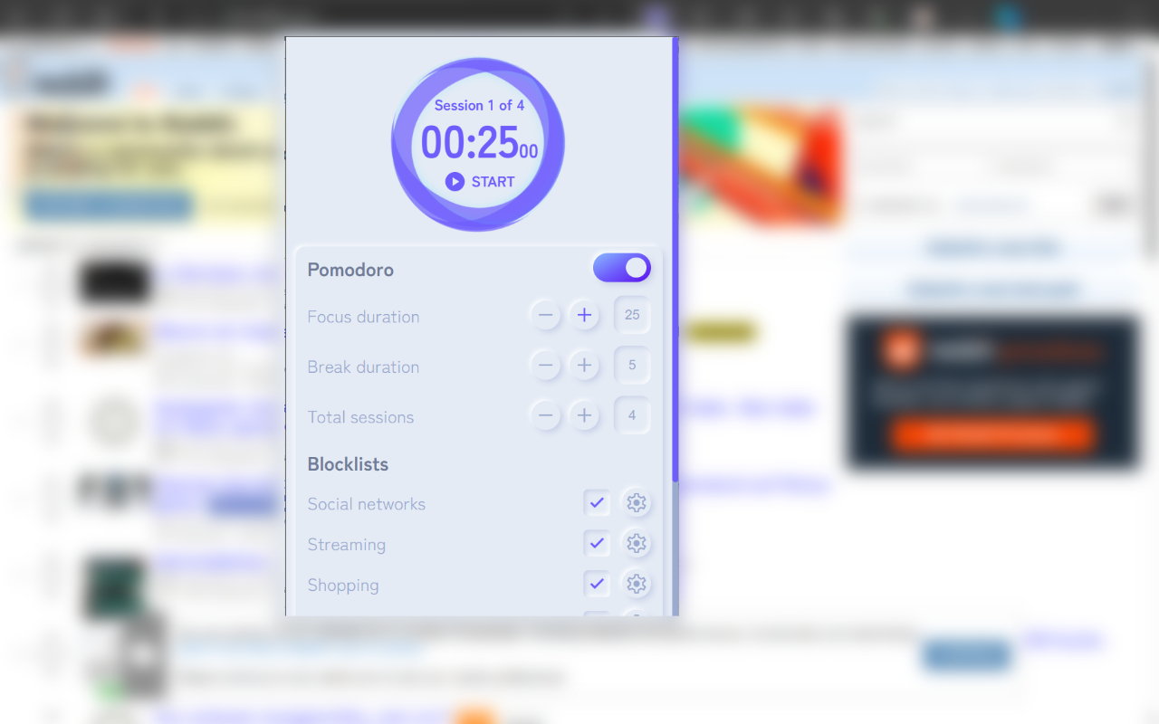 Unlimited Focus: Website Blocker & Pomodoro chrome谷歌浏览器插件_扩展第5张截图