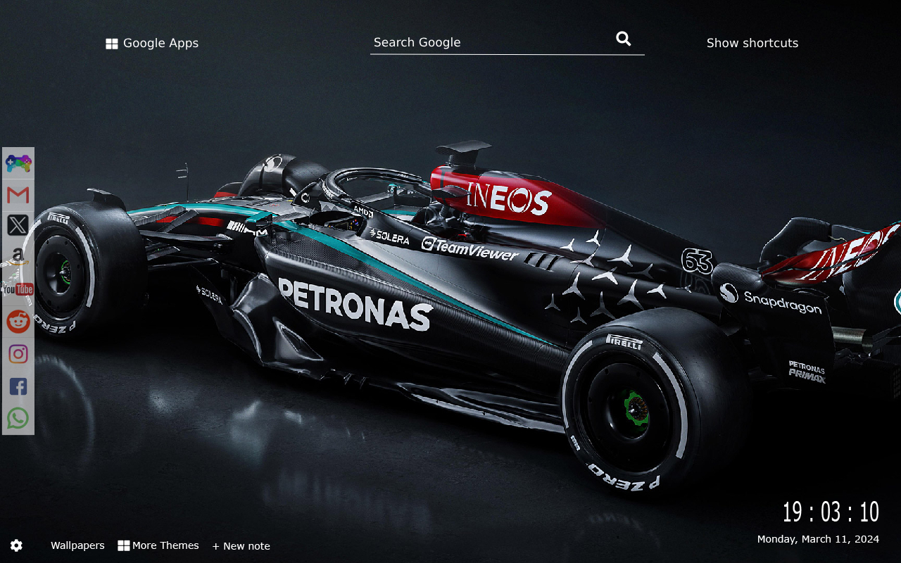 Mercedes AMG F1 Cars Wallpapers New Tab Gameograf chrome谷歌浏览器插件_扩展第4张截图