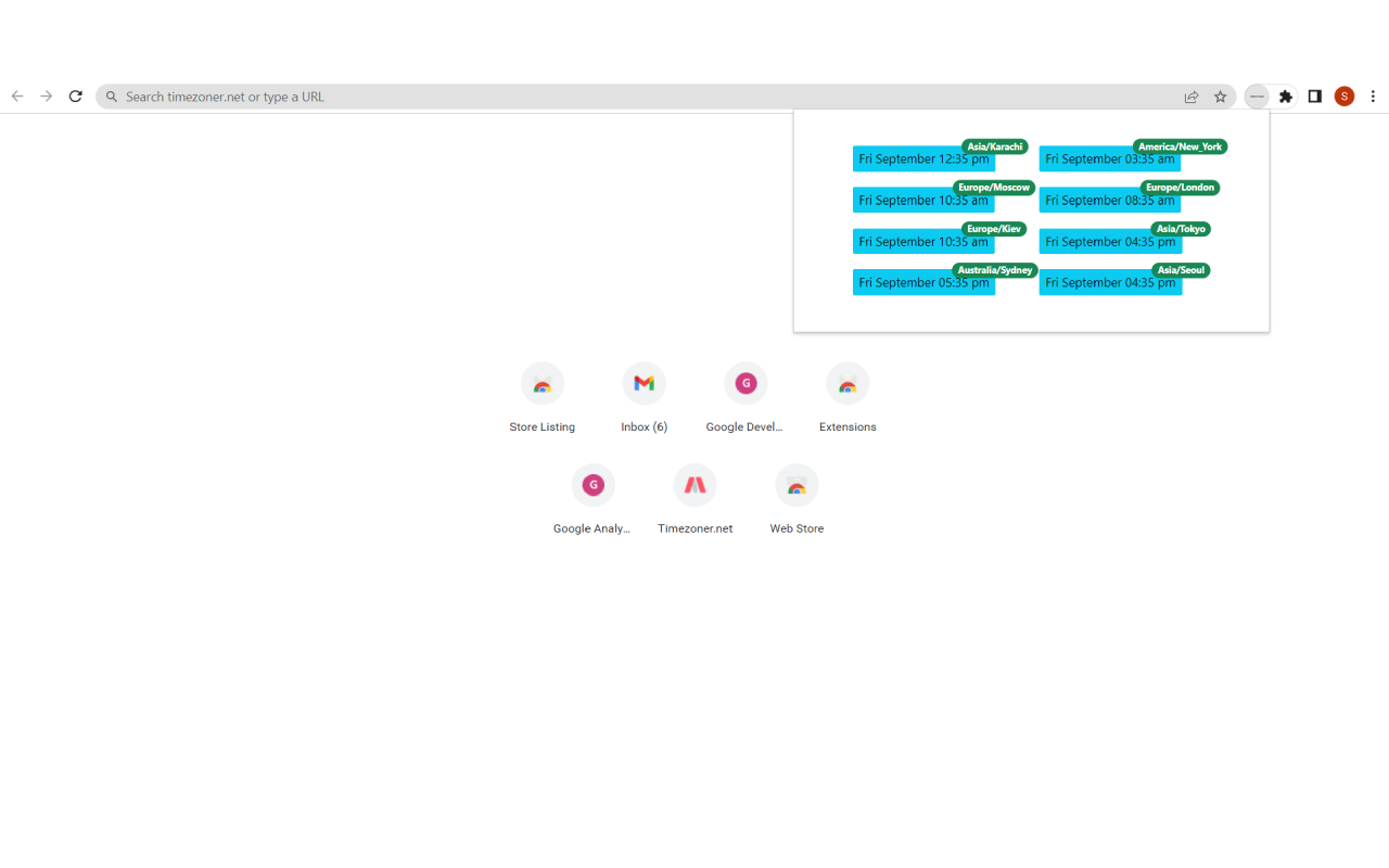 Timezoner chrome谷歌浏览器插件_扩展第1张截图