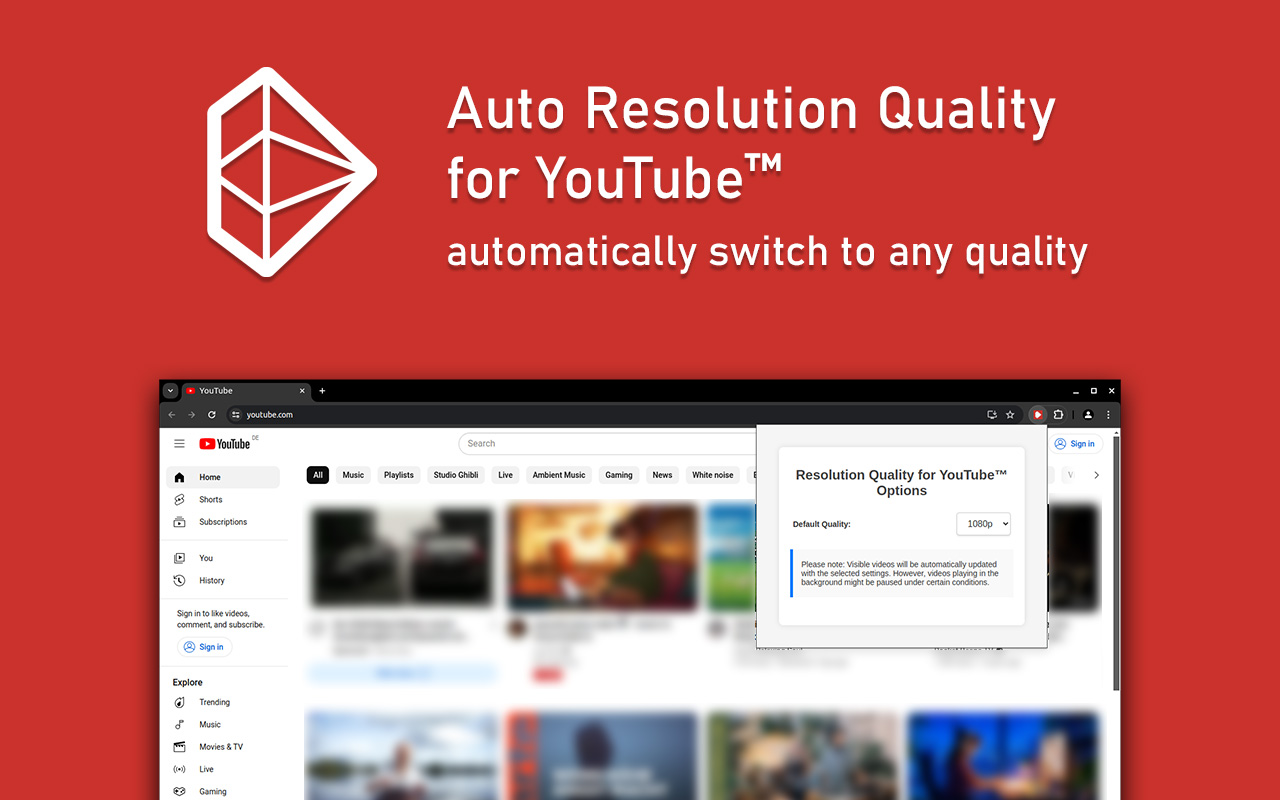 Auto Resolution Quality for YouTube™ chrome谷歌浏览器插件_扩展第2张截图