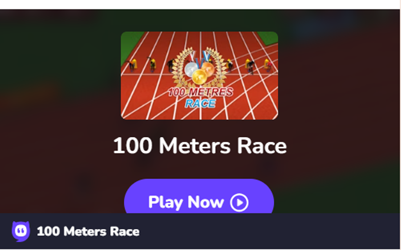 100 Meters Race Game chrome谷歌浏览器插件_扩展第1张截图