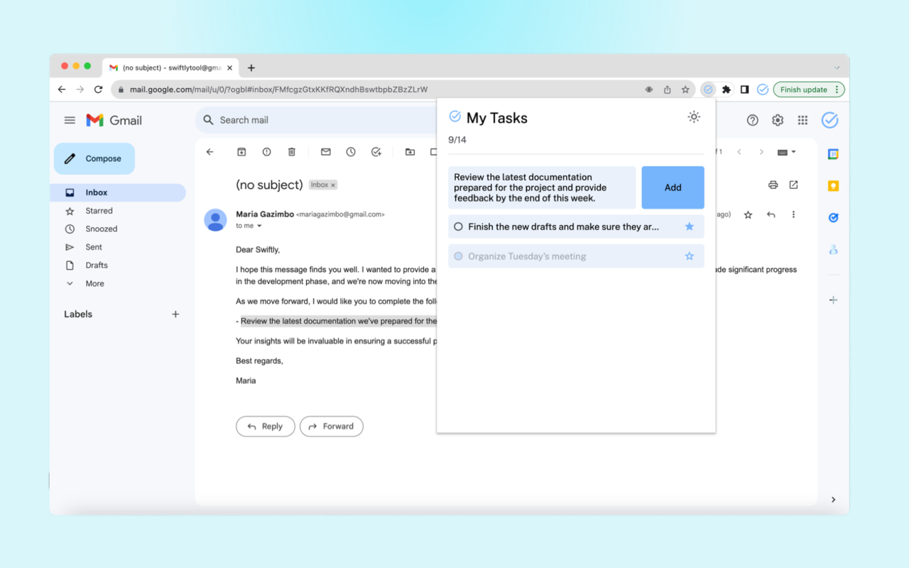 Swiftly: Email Summarizer & Task Creator chrome谷歌浏览器插件_扩展第2张截图