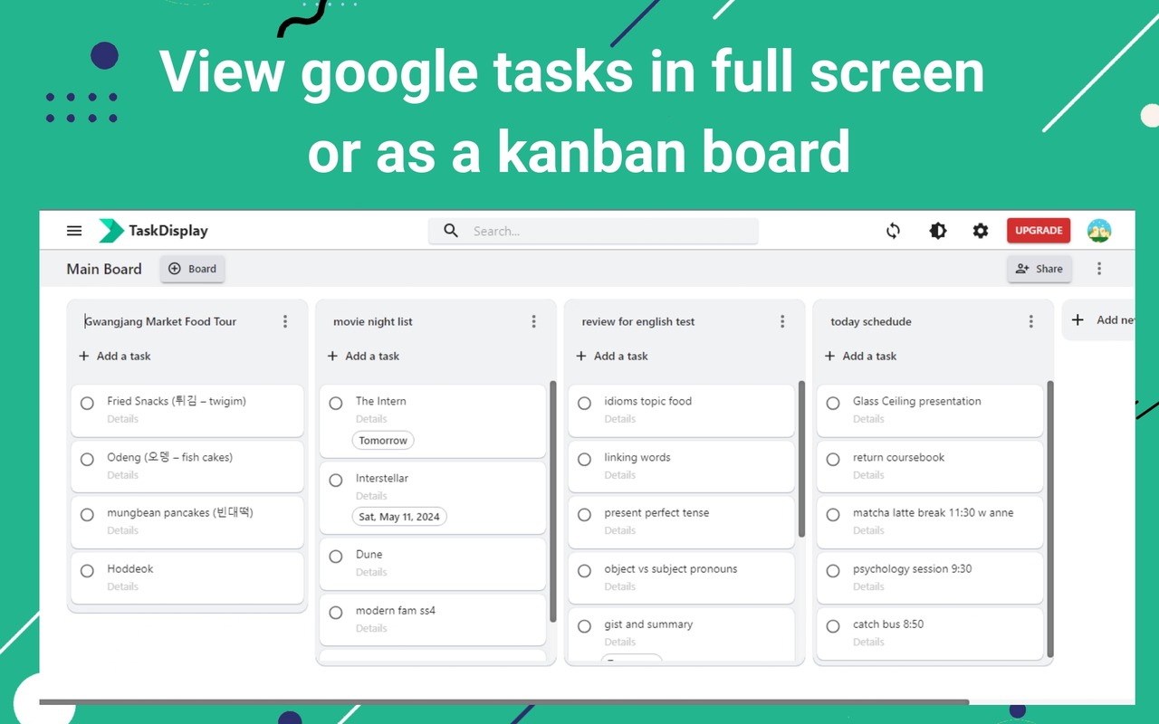 Full Screen for Google Tasks - Desktop App for Google Tasks | TaskDisplay chrome谷歌浏览器插件_扩展第2张截图