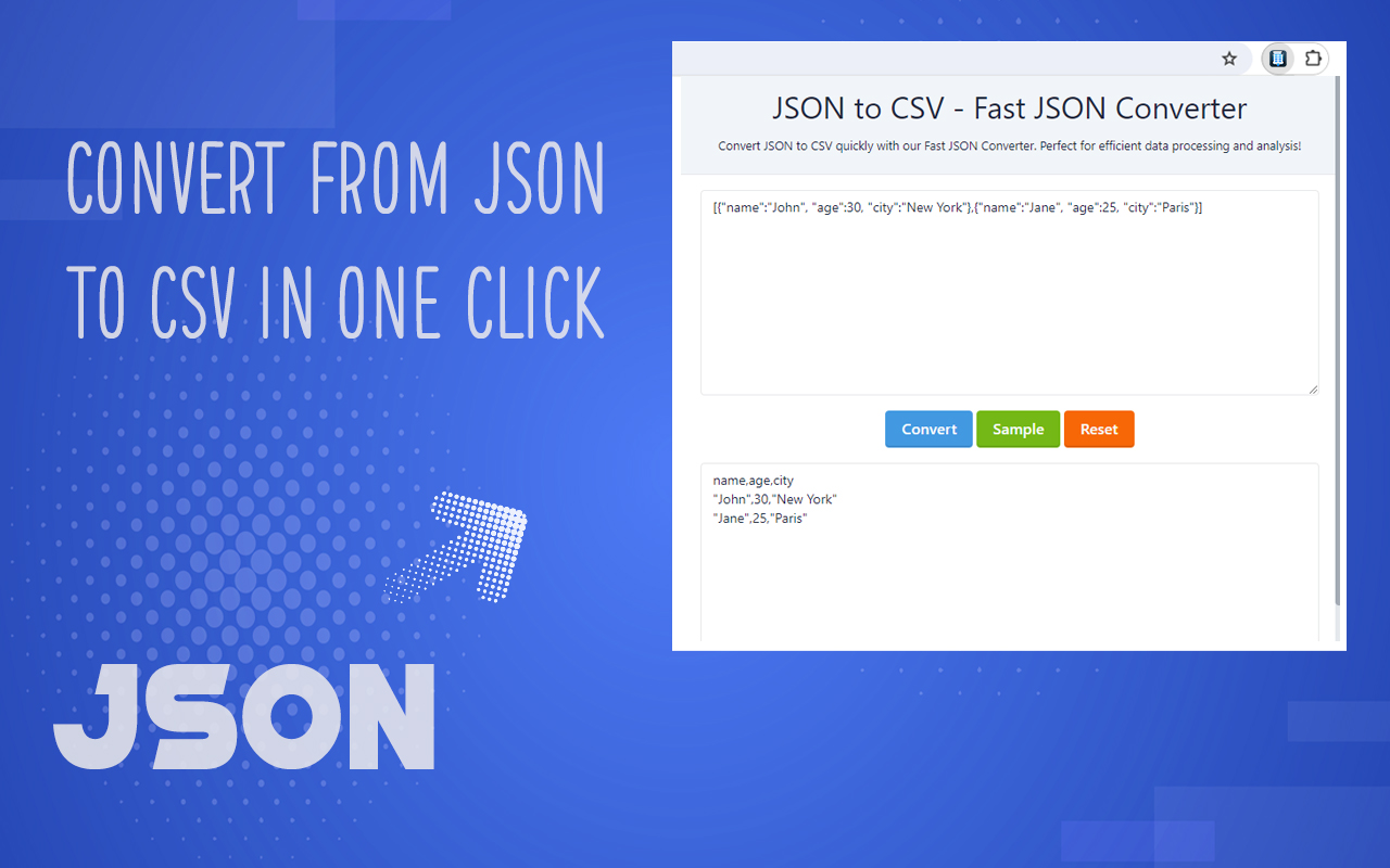 JSON to CSV - Fast JSON Converter chrome谷歌浏览器插件_扩展第3张截图