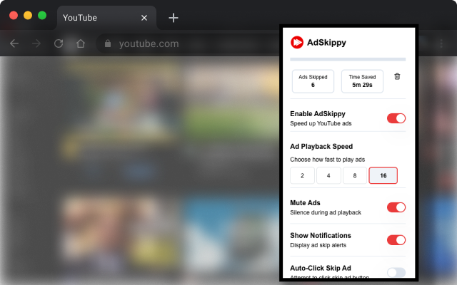 AdSkippy chrome谷歌浏览器插件_扩展第1张截图