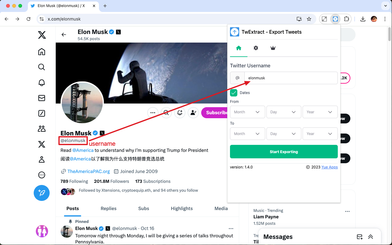 TwExtract - Export Tweets From Any Account chrome谷歌浏览器插件_扩展第3张截图