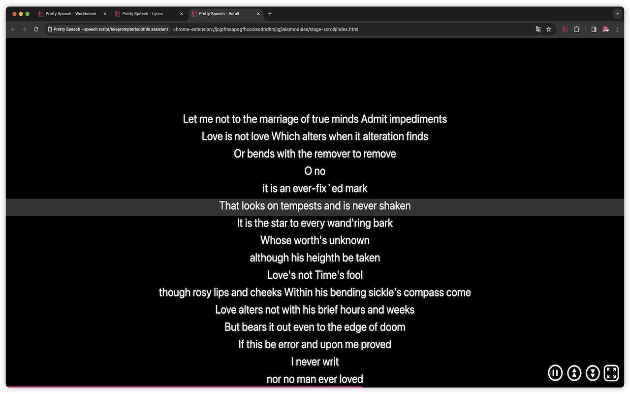 Pretty Speech - 演讲稿/提词器/字幕助手 chrome谷歌浏览器插件_扩展第1张截图