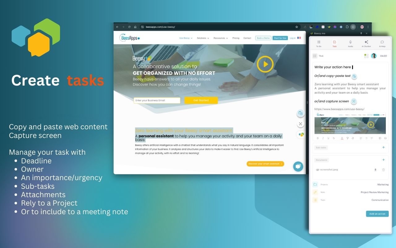 Beesy - AI Enhanced Task and Audio Note Extension chrome谷歌浏览器插件_扩展第2张截图