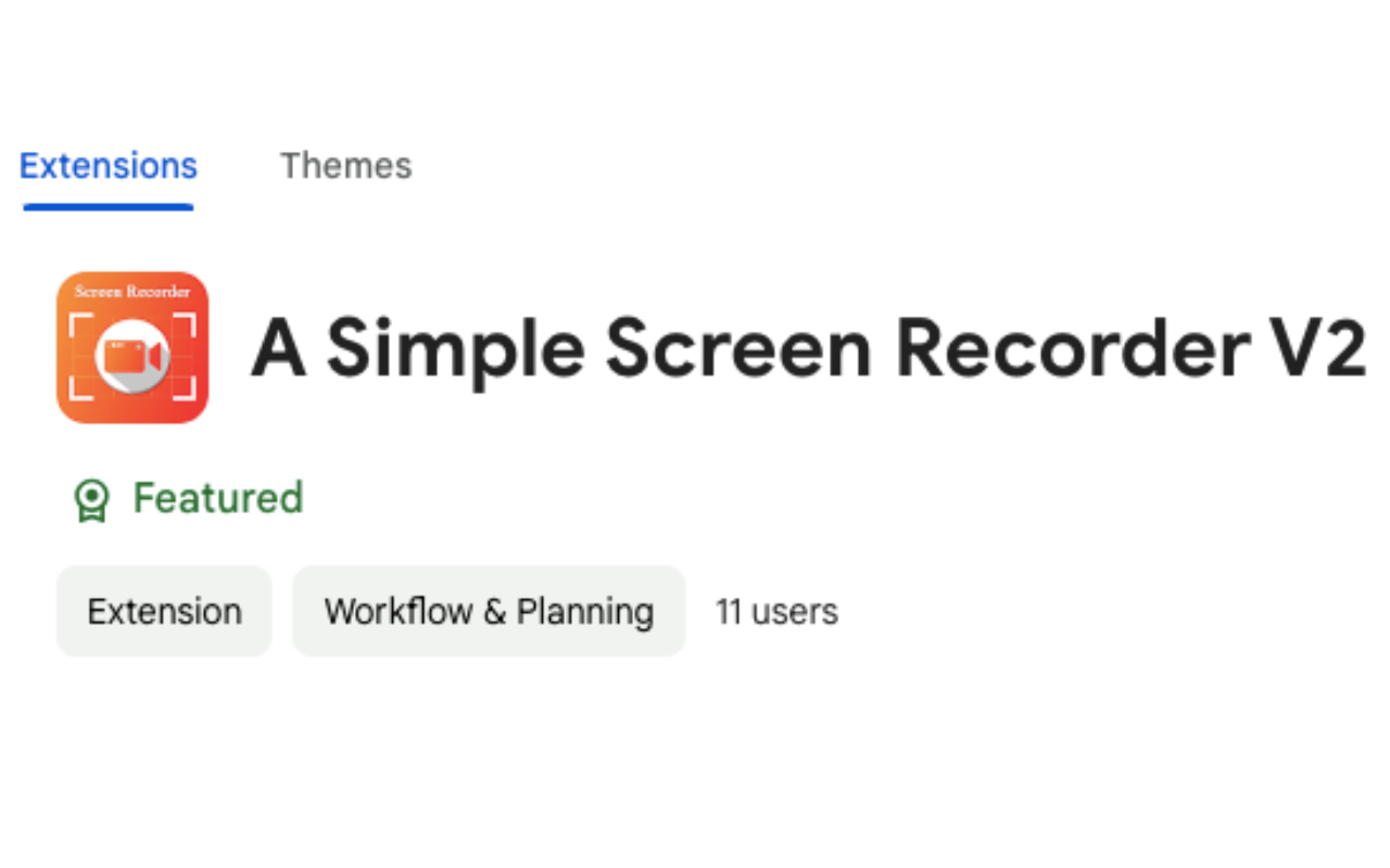 A Simple Screen Recorder V2 chrome谷歌浏览器插件_扩展第1张截图