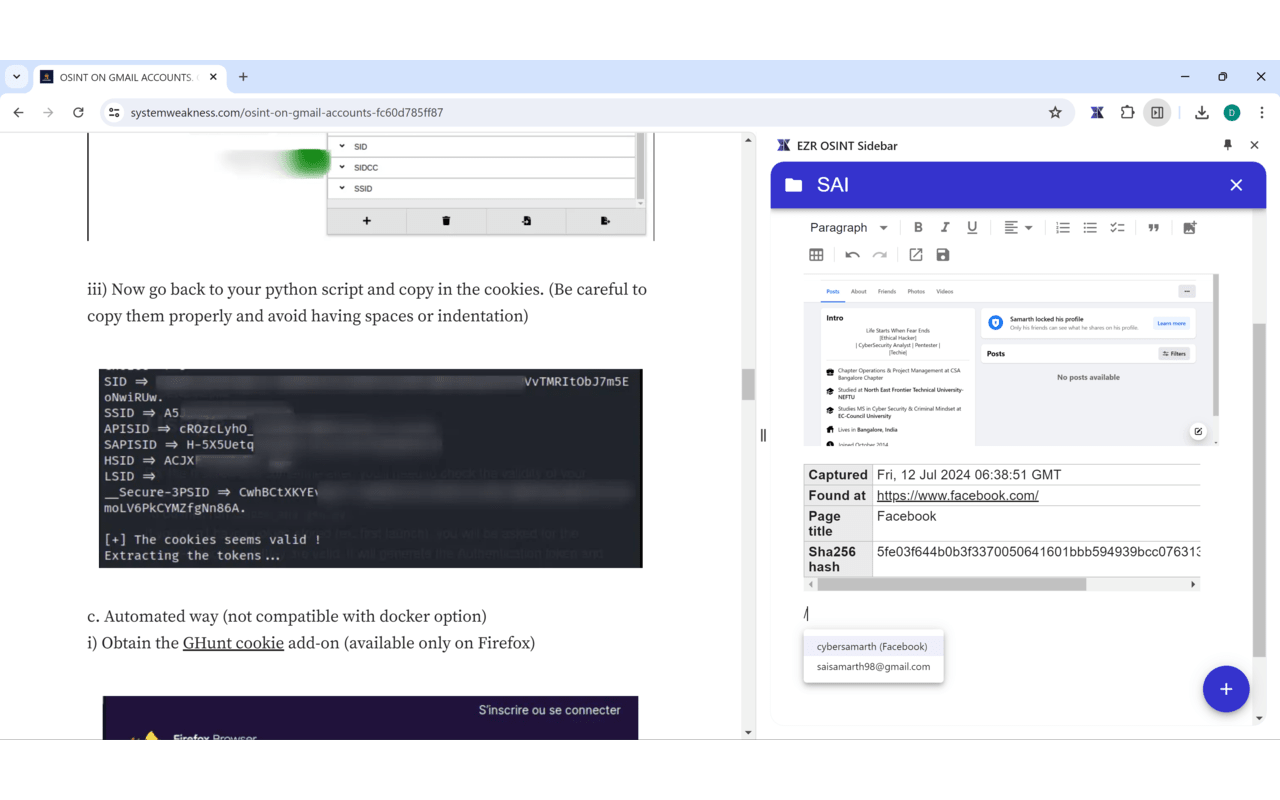 EZR OSINT Sidebar chrome谷歌浏览器插件_扩展第1张截图
