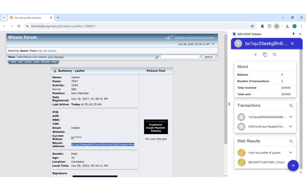 EZR OSINT Sidebar chrome谷歌浏览器插件_扩展第2张截图