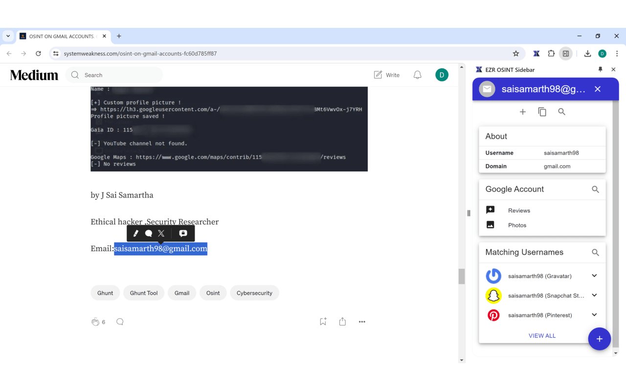 EZR OSINT Sidebar chrome谷歌浏览器插件_扩展第4张截图