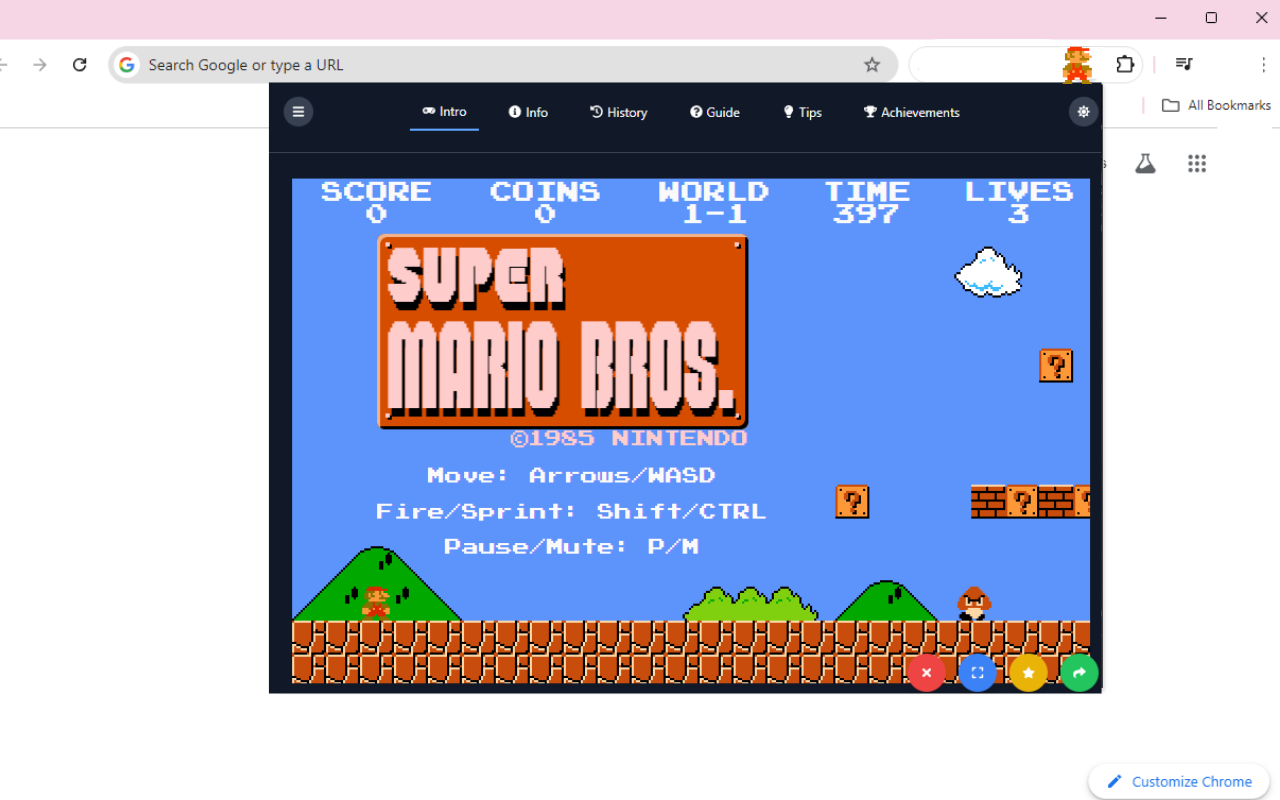 Super Mario Unblocked Game chrome谷歌浏览器插件_扩展第1张截图