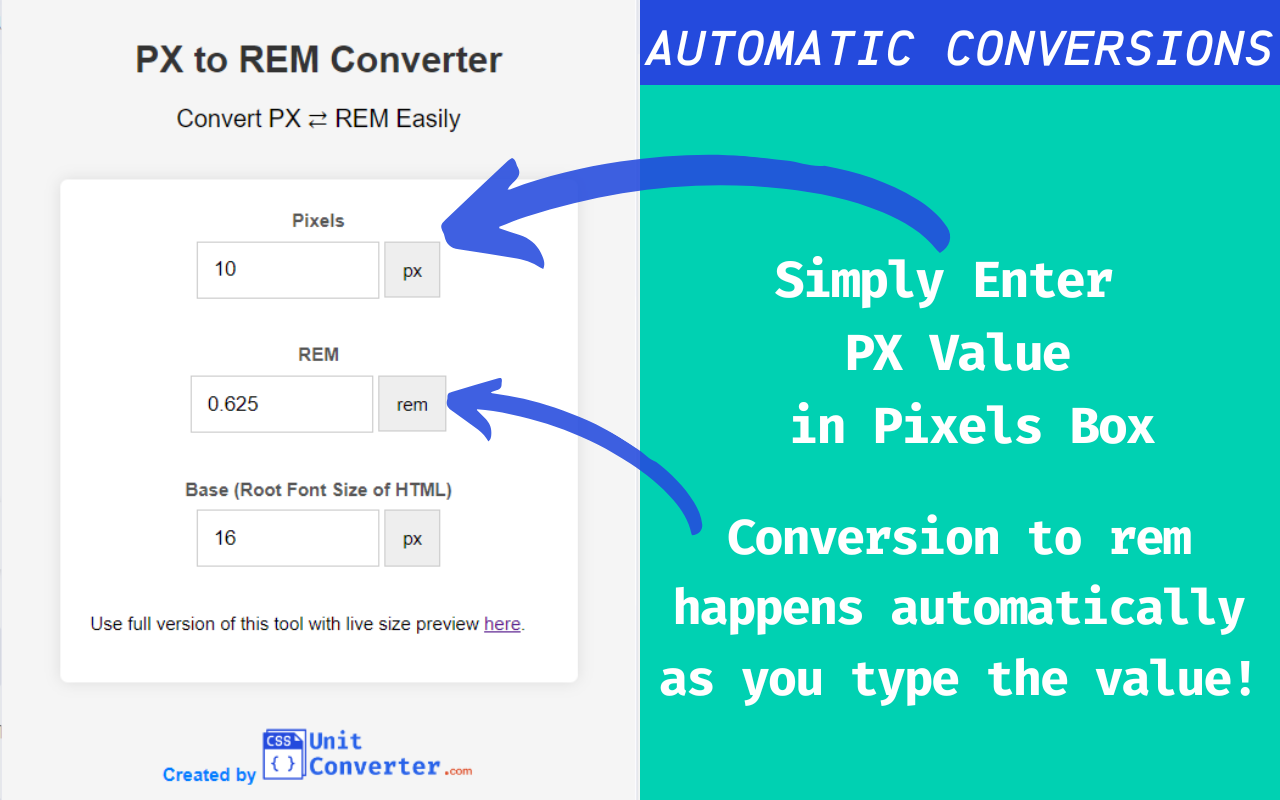 PX to REM Converter chrome谷歌浏览器插件_扩展第1张截图