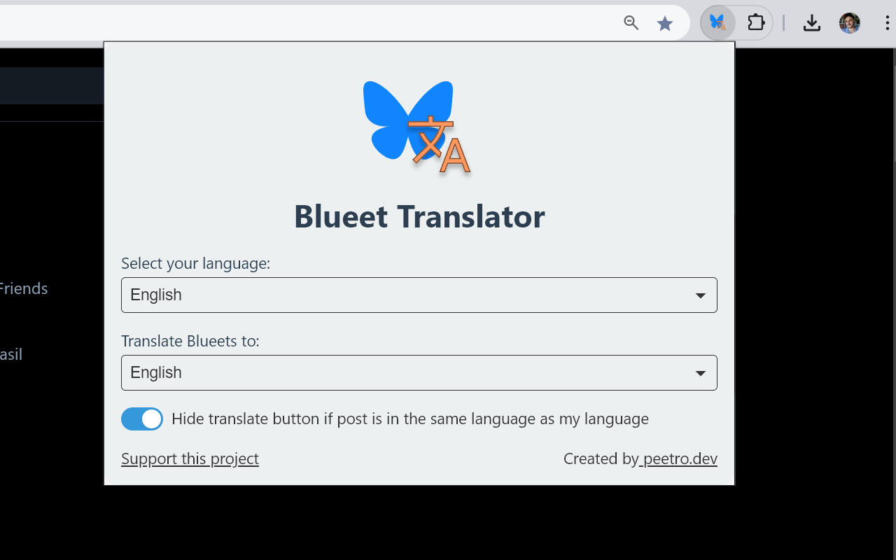 Blueet Translator chrome谷歌浏览器插件_扩展第2张截图