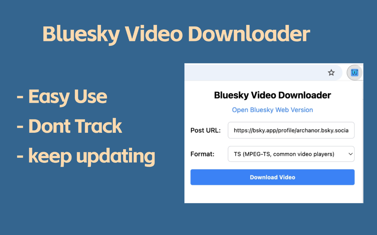 Bluesky Video Downloader chrome谷歌浏览器插件_扩展第1张截图