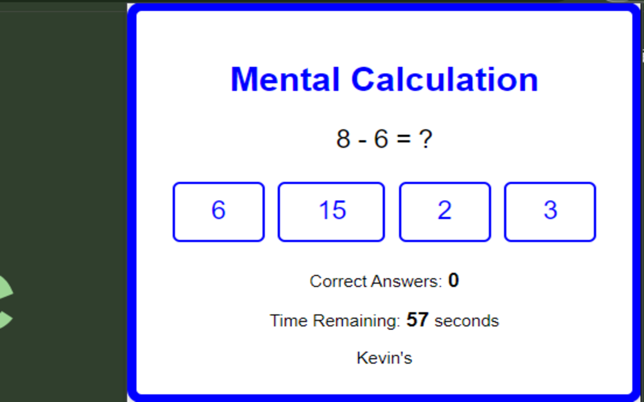 Mental Calculation chrome谷歌浏览器插件_扩展第2张截图