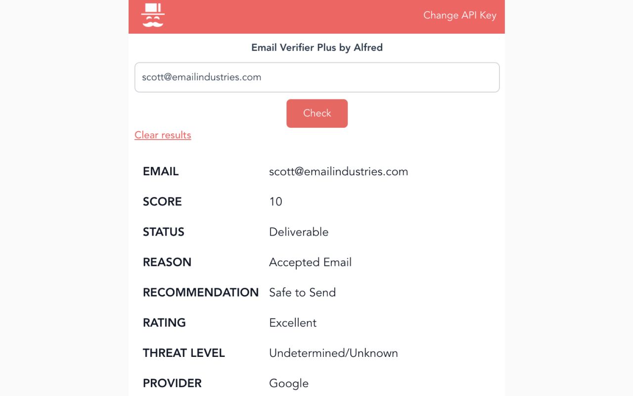 Email Verifier Plus by Alfred chrome谷歌浏览器插件_扩展第1张截图