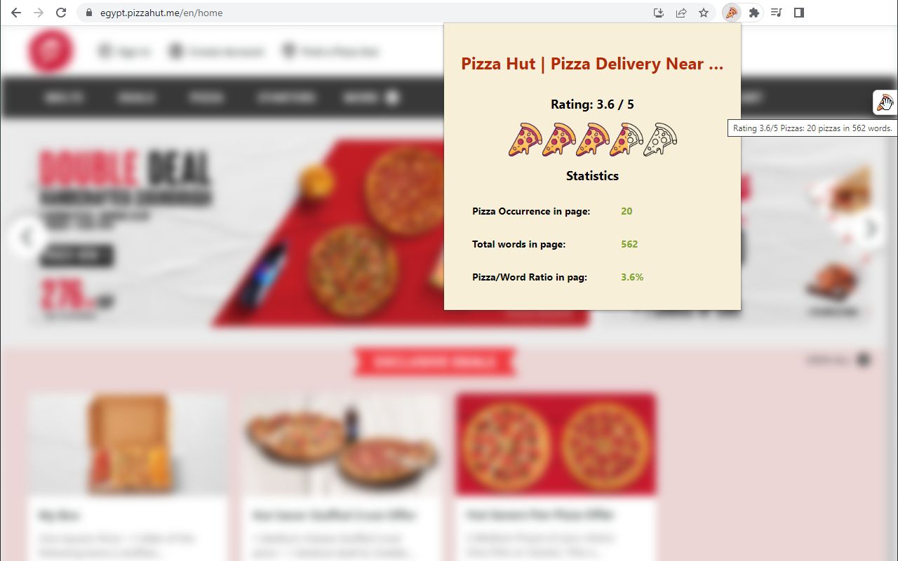 Pizza rate chrome谷歌浏览器插件_扩展第1张截图