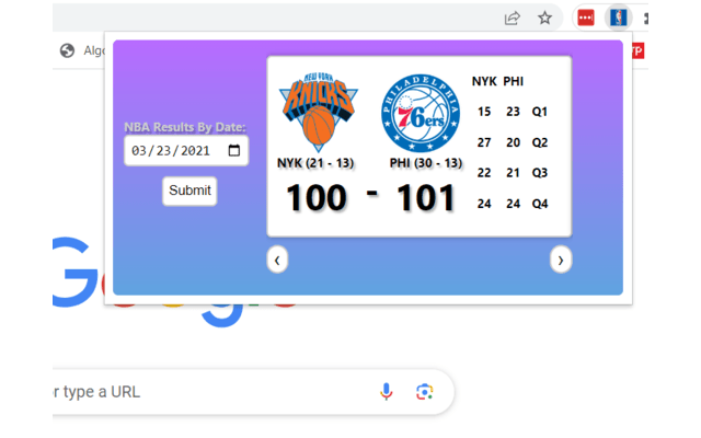 NBA Game History chrome谷歌浏览器插件_扩展第1张截图